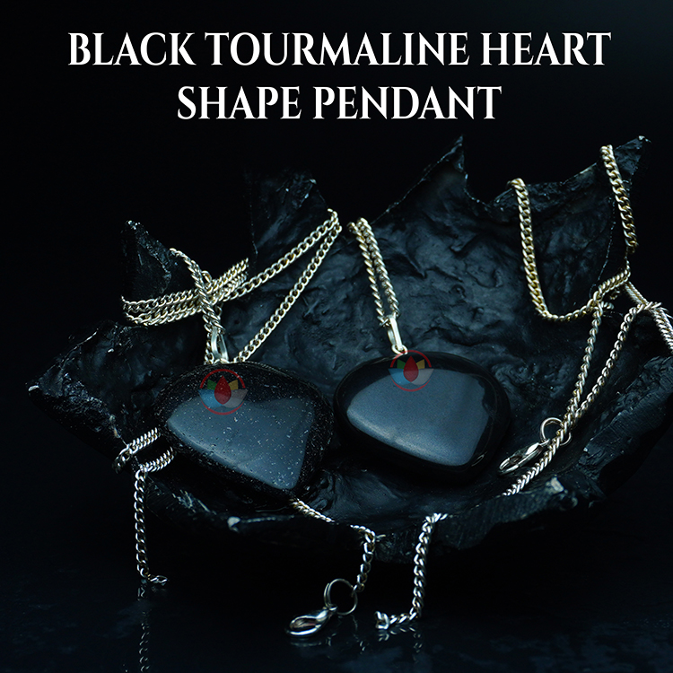 Black Tourmaline Heart Shape Pendant