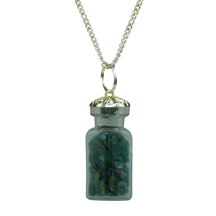 Green Aventurine Chip Stone Bottle Pendant
