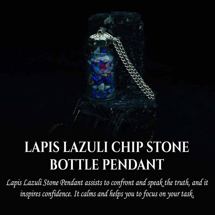 Lapis Lazuli Chip Stone Bottle Pendant