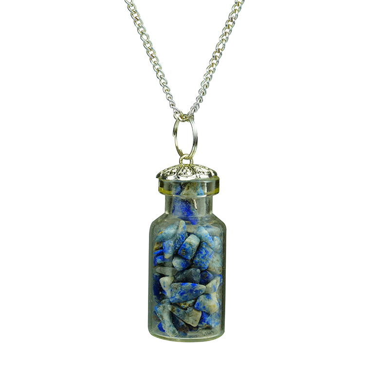 Lapis Lazuli Chip Stone Bottle Pendant
