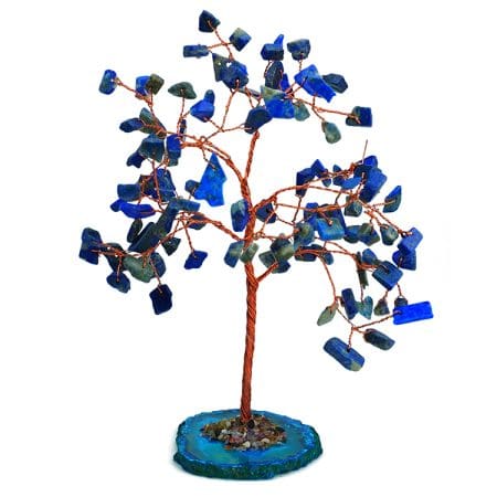 Lapis Lauzli Tree 100 Beads Chips Stone Slice Base