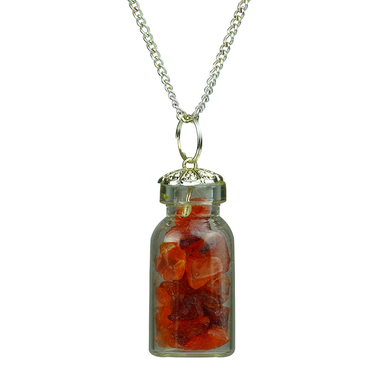 Red Carnelian Chip Stone Bottle Pendant