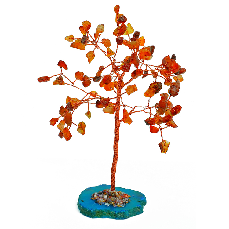 Red Carnelian Tree 100 Beads Chips Stone Slice Base