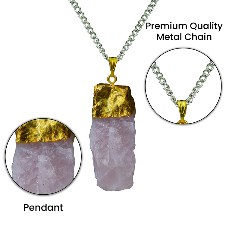 Rose Quartz Small Raw Stone Pendant