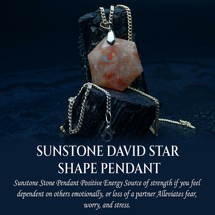 Sunstone David Star Shape Pendant