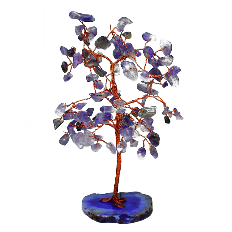 Amethyst Tree 100 Beads Slice Stone Base