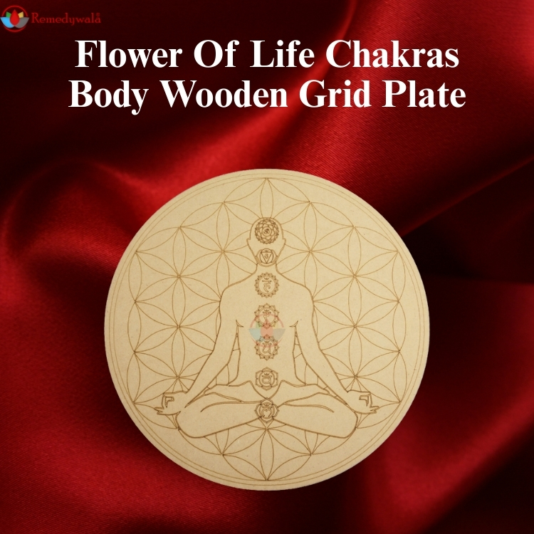 Flower Of Life Chakras Body Wooden Grid Plate