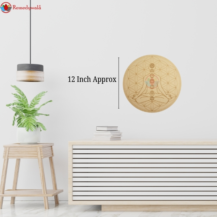 Flower Of Life Chakras Body Wooden Grid Plate