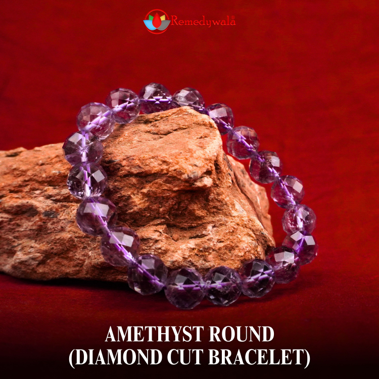 Amethyst Round Diamond Cut Bracelet