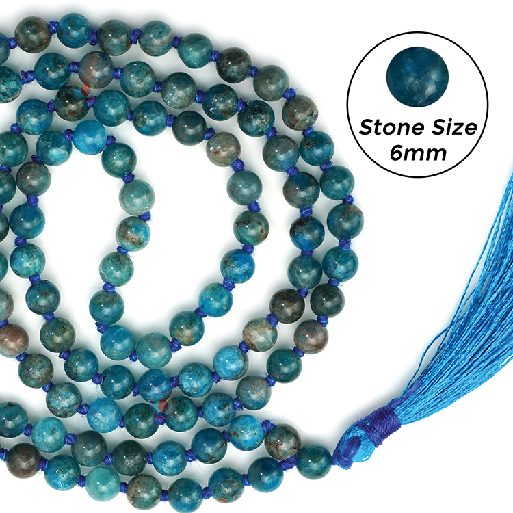 Apatite Mala With Certificate 6mm Beads Jap Mala