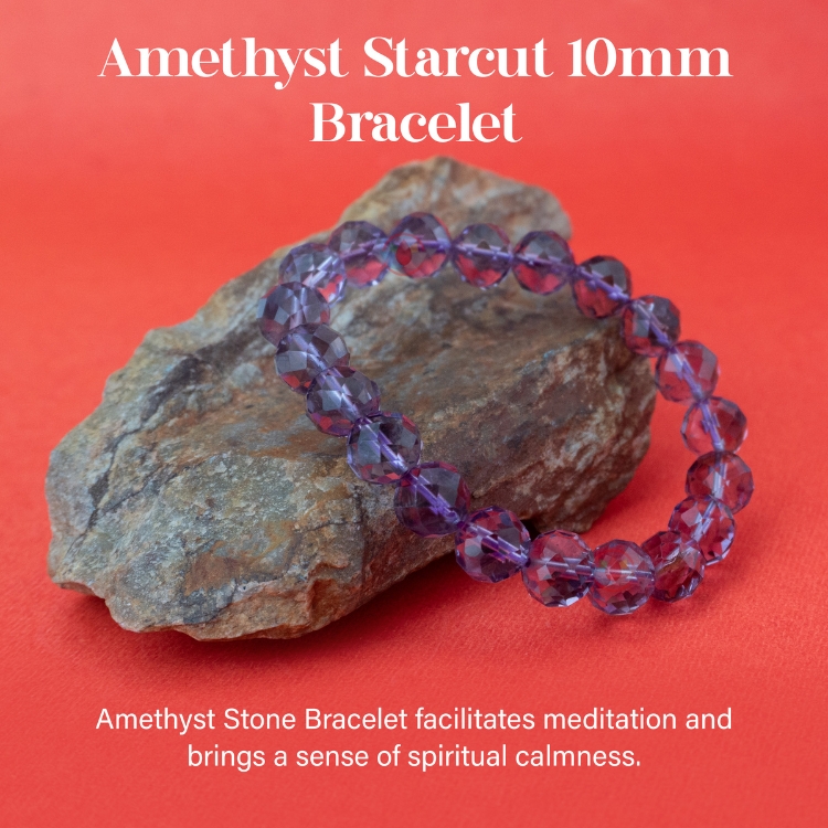 Amethyst Starcut 10mm Bracelet