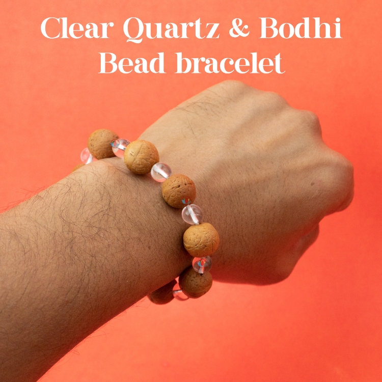 Clear Quartz & Bodhi Bead bracelet