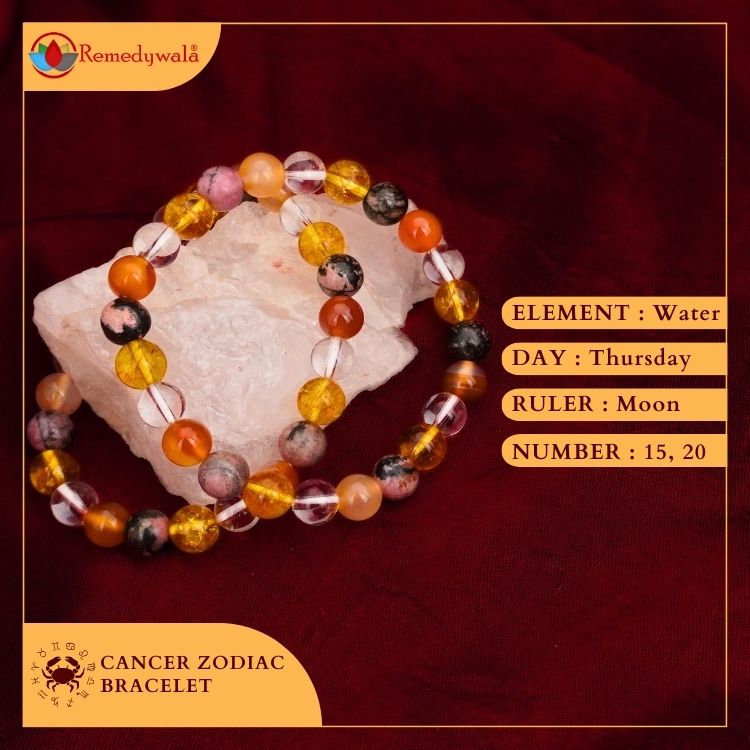 Cancer Zodiac Crystal Bracelet