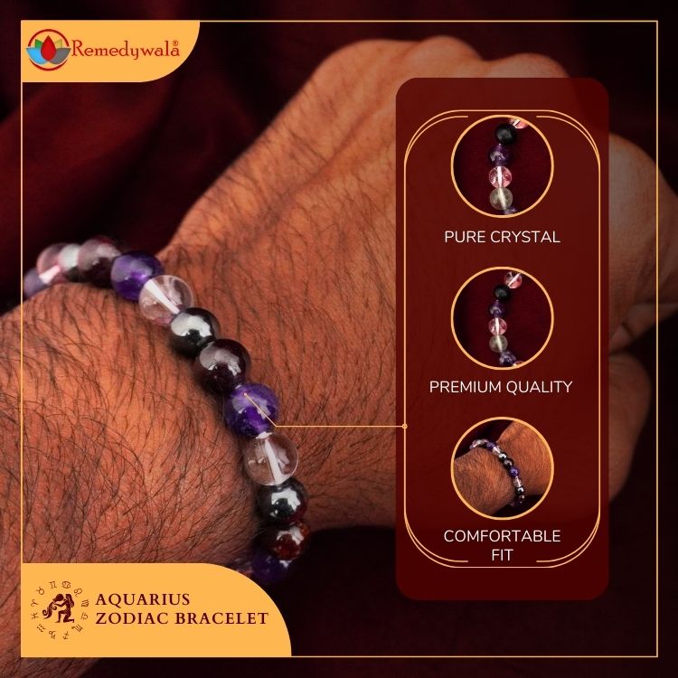 Aquarius Zodiac Crystal Bracelet