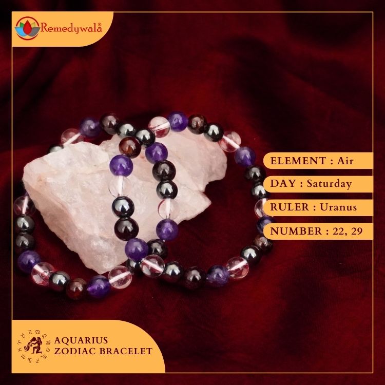 Aquarius Zodiac Crystal Bracelet