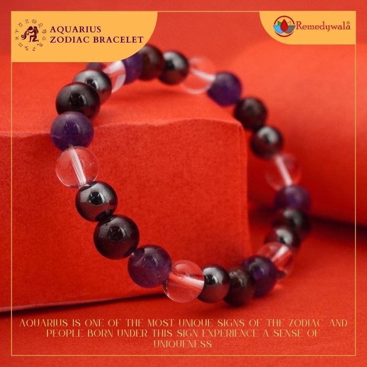 Aquarius Zodiac Crystal Bracelet