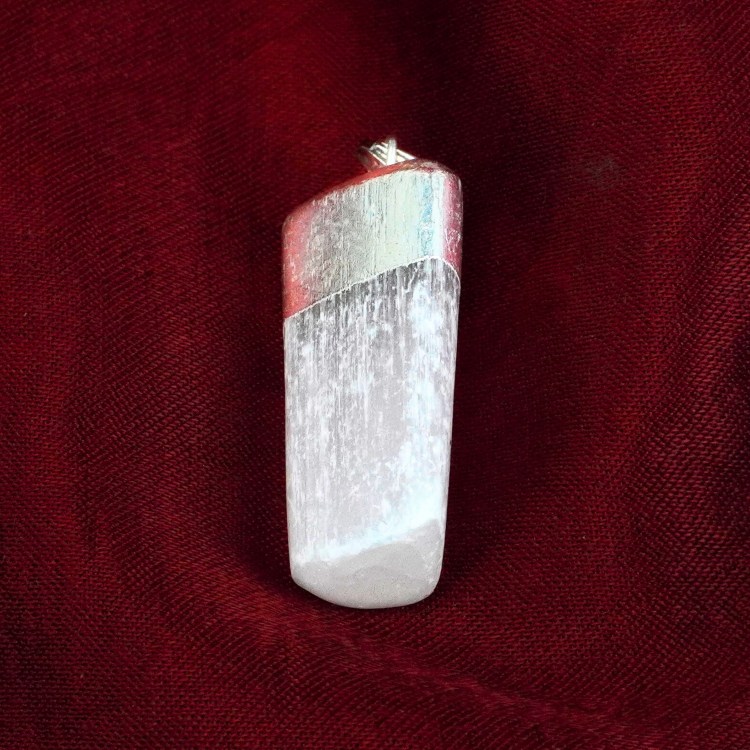 Selenite Raw Stone Pendant