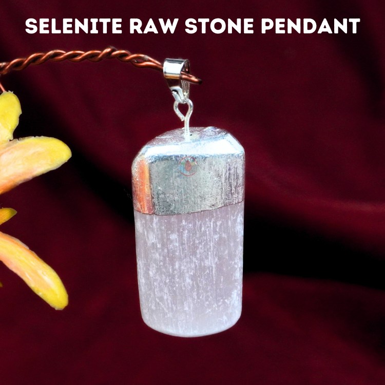 Selenite Raw Stone Pendant