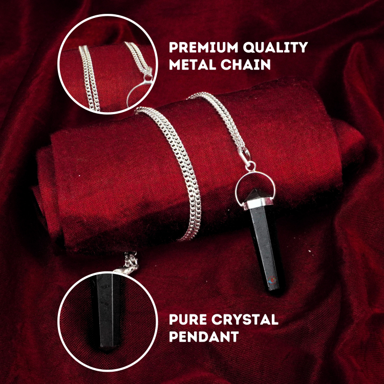 Black Shungite Double Terminated Pendant