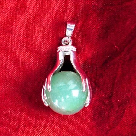 Green Aventurine Holding Hand Pendant