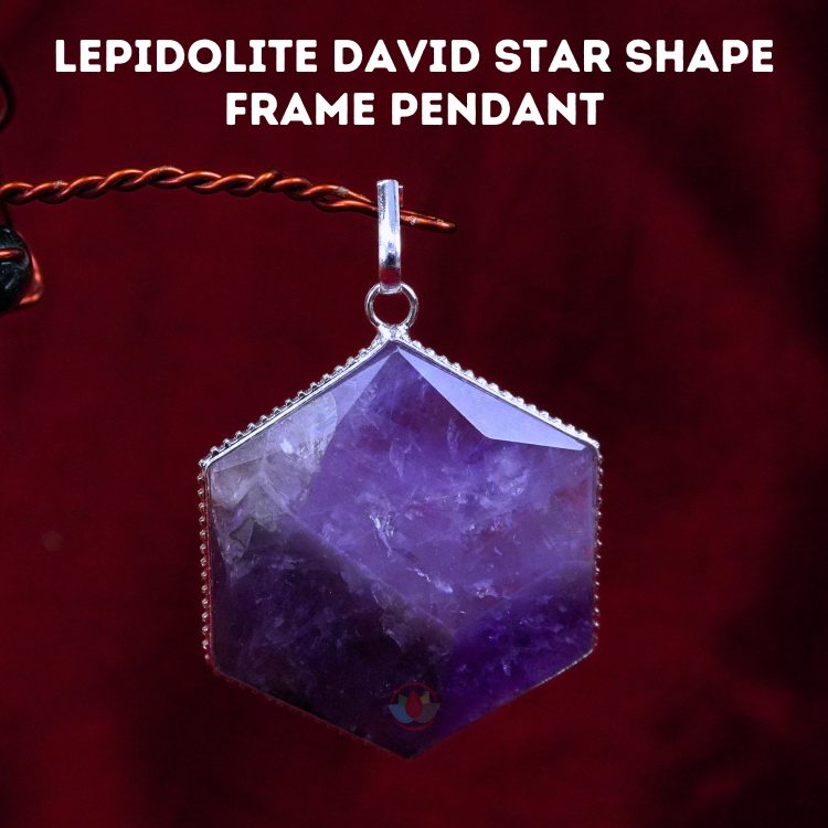 Lepidolite David Star Shape Frame Pendant