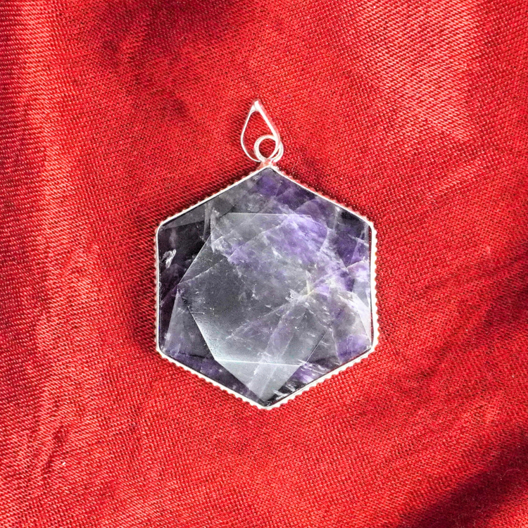Lepidolite David Star Shape Frame Pendant