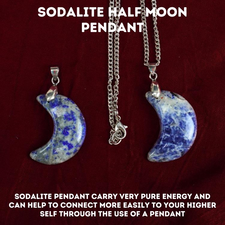 Sodalite Half Moon Pendant