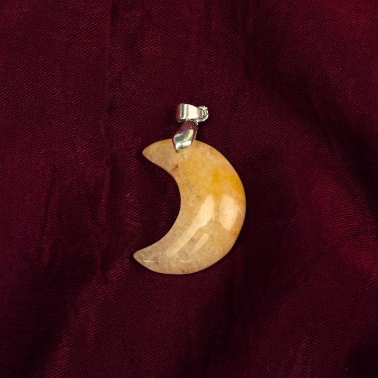 Sunstone Half Moon Pendant