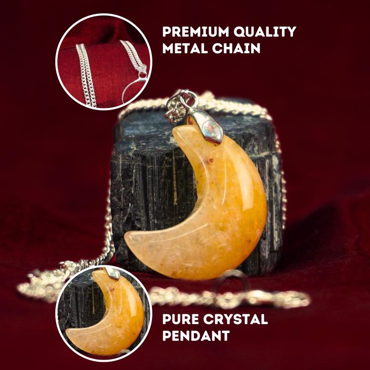 Sunstone Half Moon Pendant