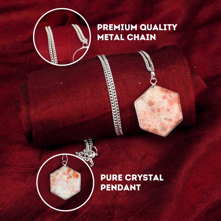 Sunstone David Star Shape Frame Pendant