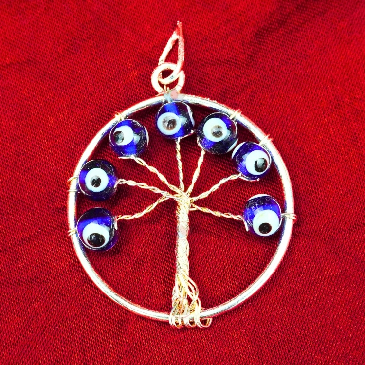 Evil Eye Tree of Life Pendant