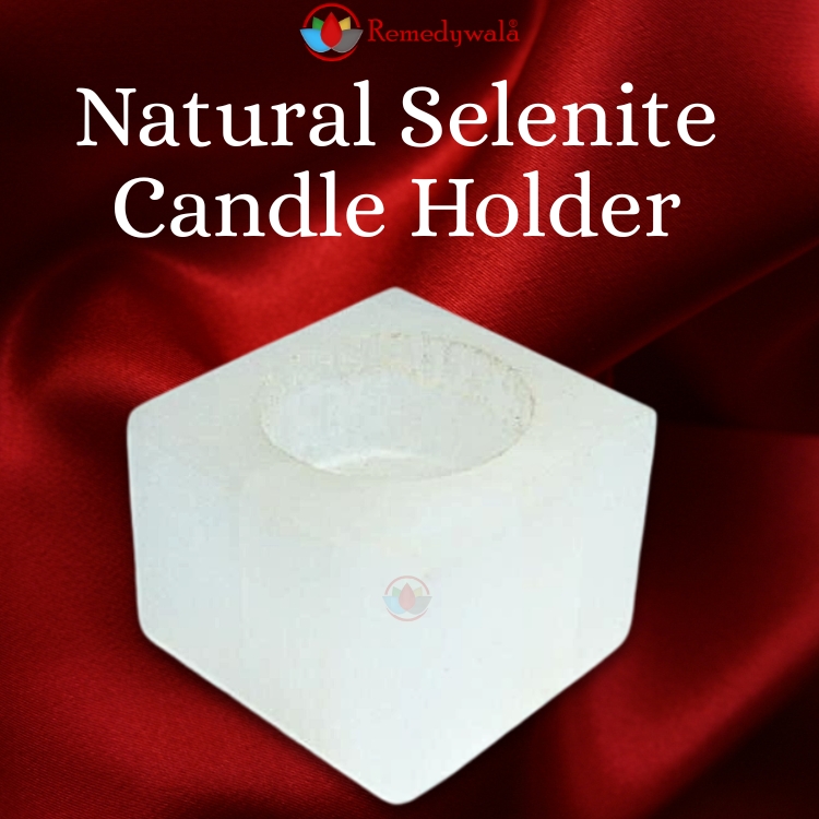 Natural Selenite Candle Holder