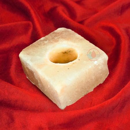 Square Shape Candle Holder Natural Himalayan Rock Salt Crystal