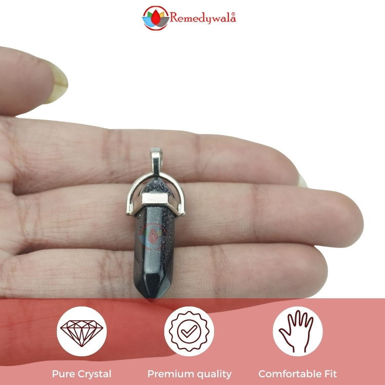 Blue goldstone Pencil Pendant