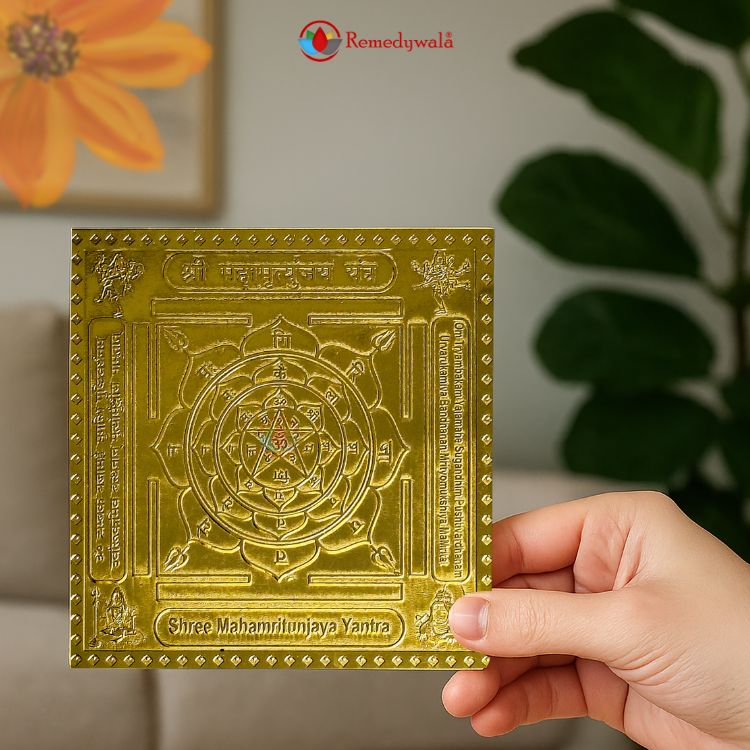Shree Mahamritunjaya Yantra in Brass - Image 5
