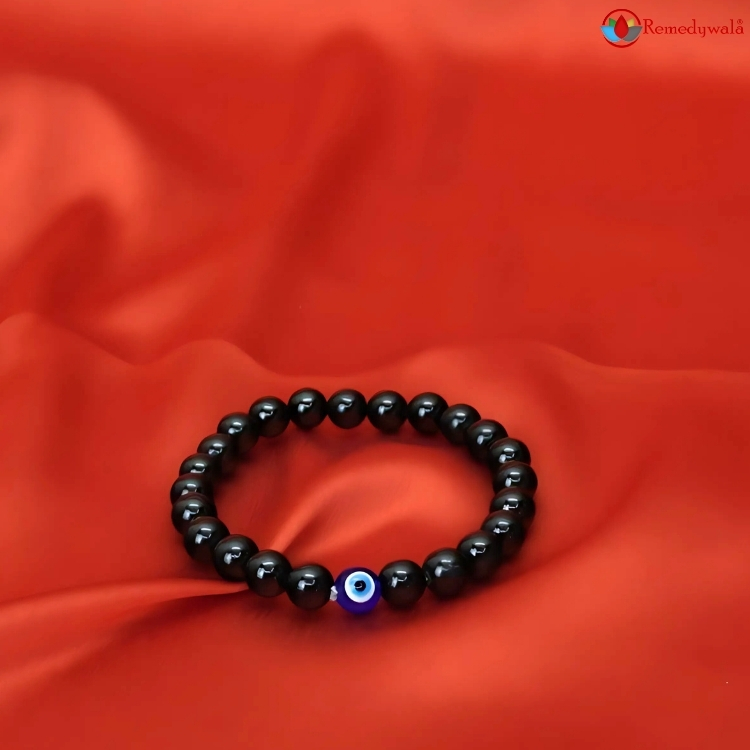 Black Tourmaline With Evil Eye Charm Bracelet - Image 6