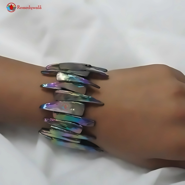 Natural Rainbow Shell Stretch Bracelet - Image 3