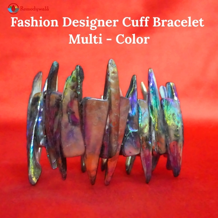 Natural Rainbow Shell Stretch Bracelet - Image 4