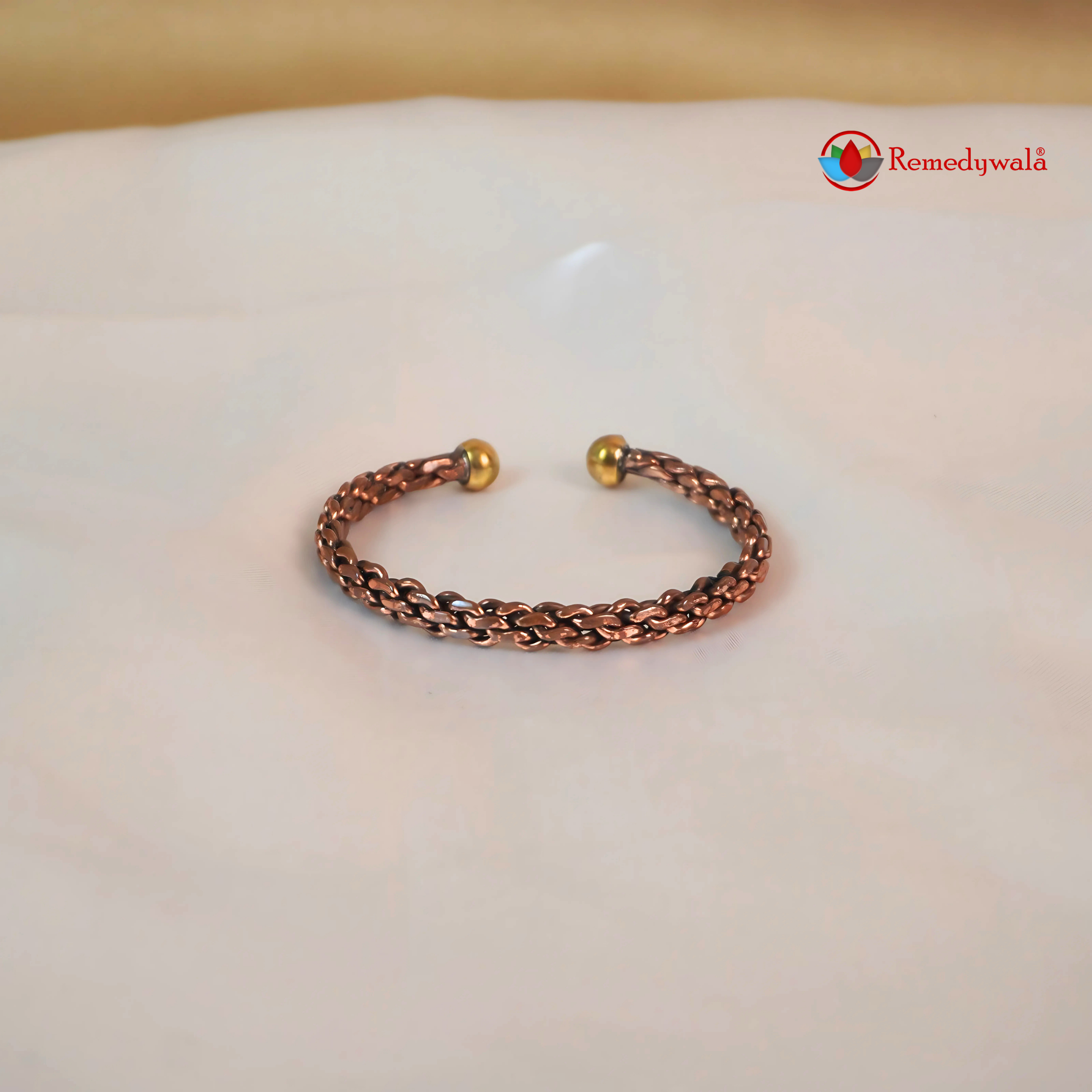 Designer Triple Braid Copper Kada