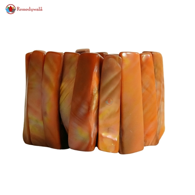 Vintage Orange MOP Shell Bracelet - Image 6