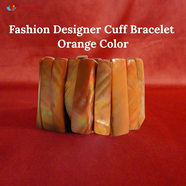 Vintage Orange MOP Shell Bracelet - Image 4