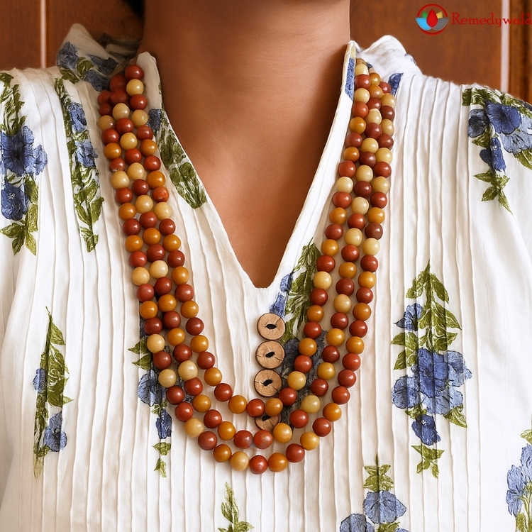 Remedywala Yellow Aventurine And Red Jasper Necklace - Image 4