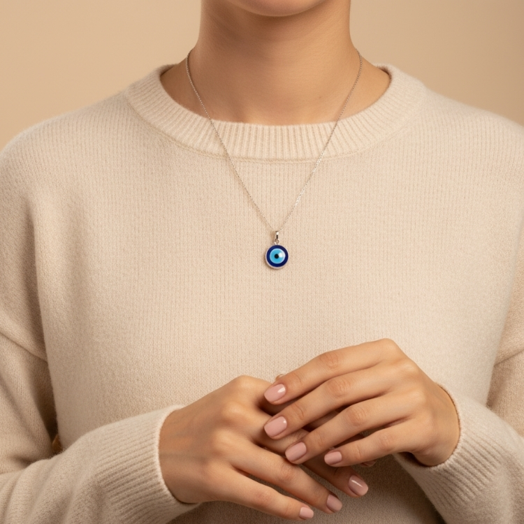 Evil Eye Round Pendant