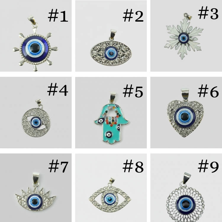 Evil Eye Silver Charm Pendant - Image 2