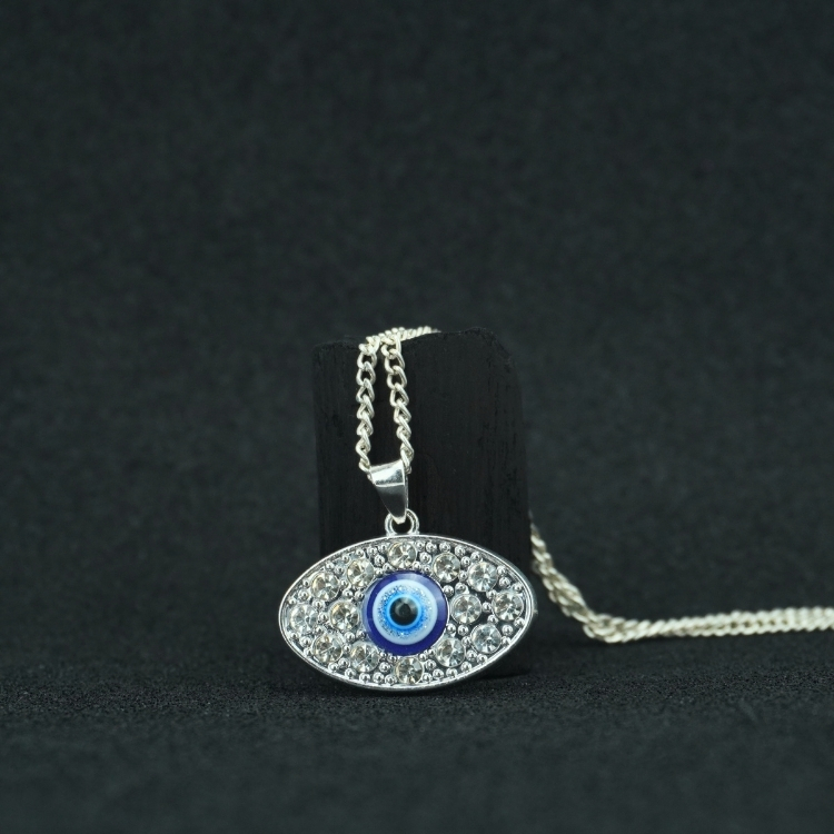 Evil Eye Silver Charm Pendant - Image 4
