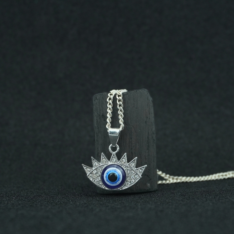 Evil Eye Silver Charm Pendant - Image 3