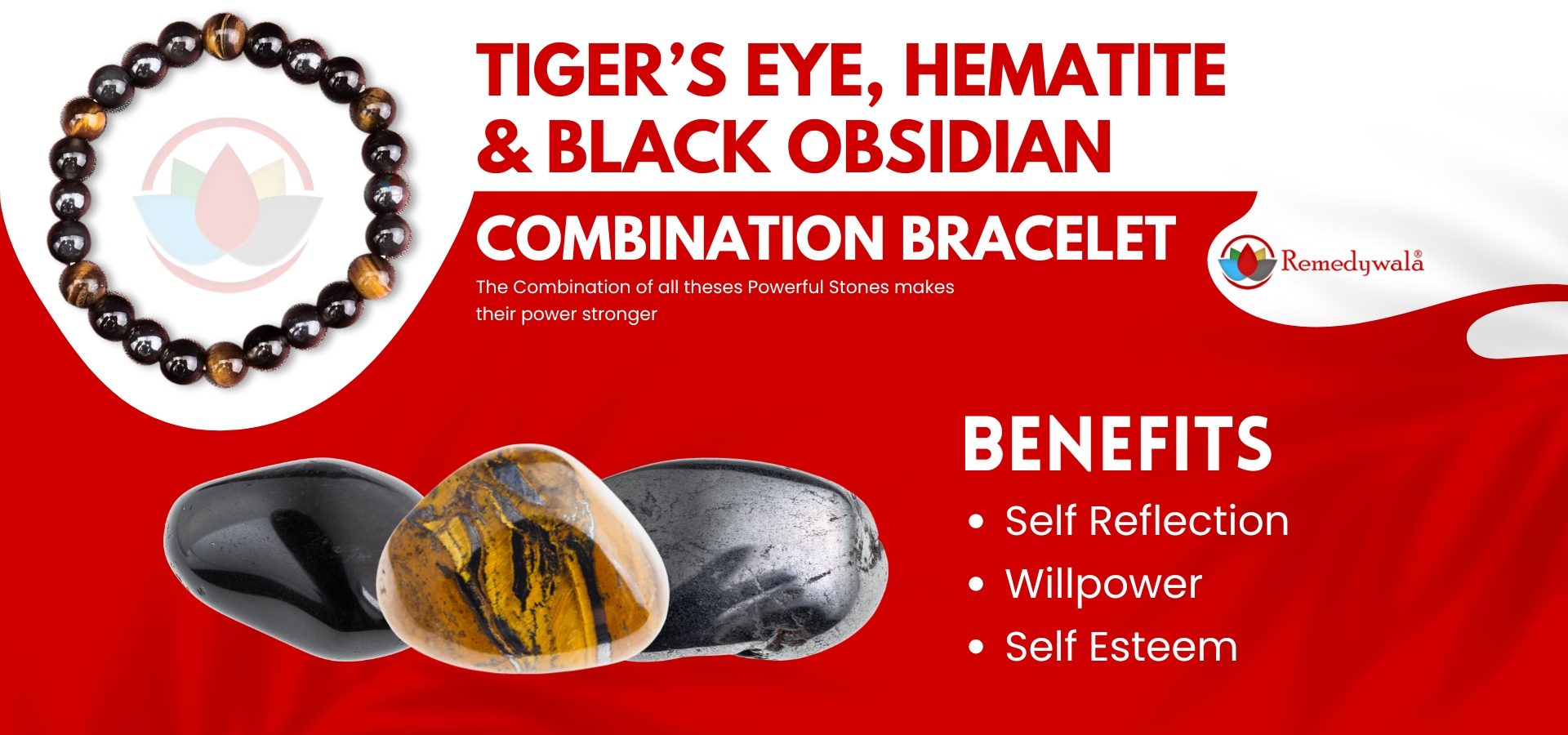 Tiger’s Eye, Hematite & Black Obsidian Combination Bracelet Tiger’s Eye, Hematite & Black Obsidian Combination Bracelet