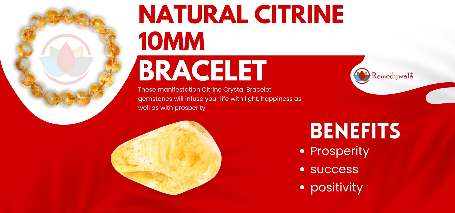 Natural Citrine 10mm Bracelet