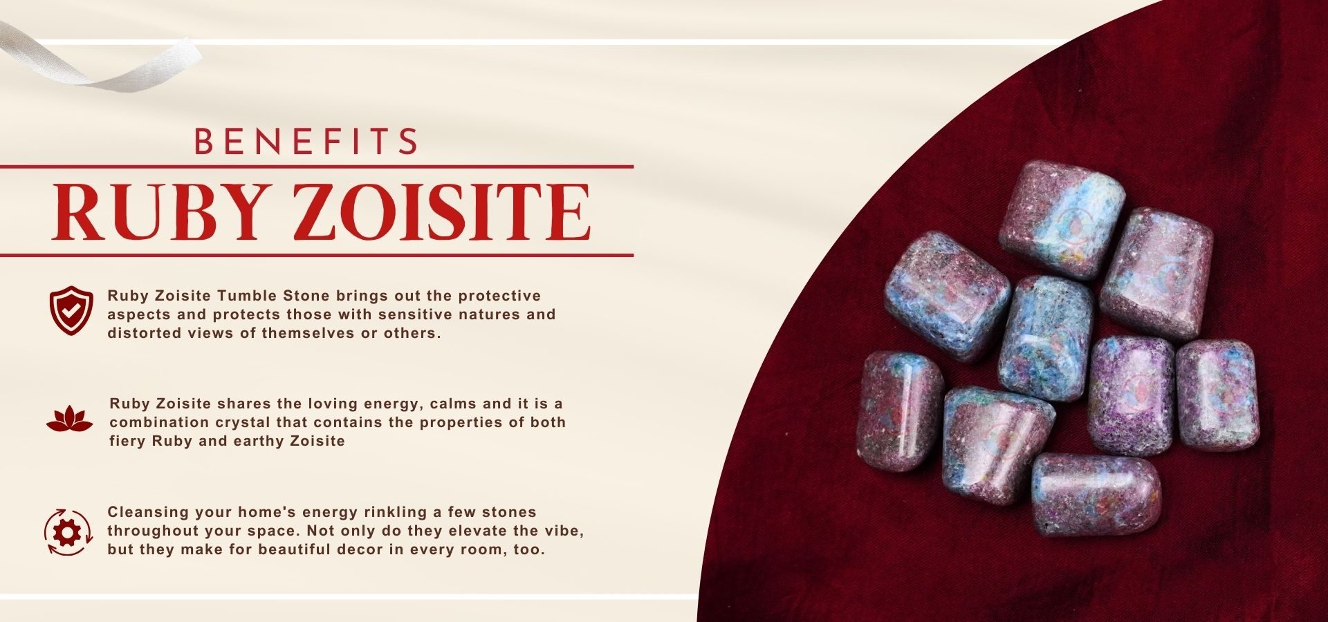 Ruby Zoisite Tumble Stones