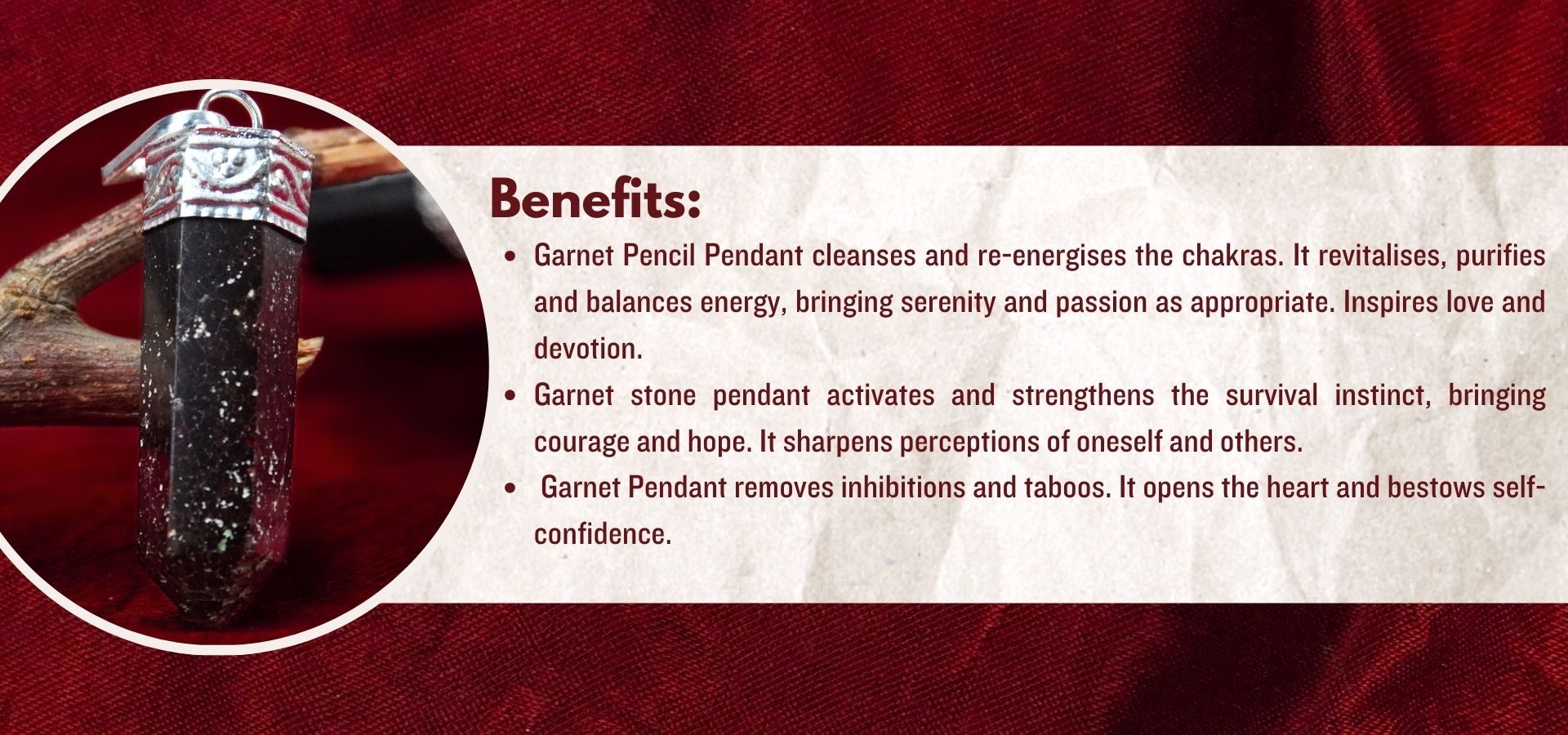 Garnet Pencil Pendant